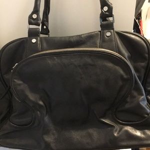 Lululemon black leather like gym bag